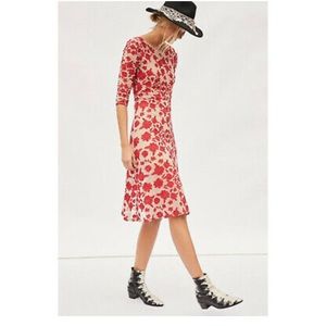 NWOT For Love and Lemons San Marcos red midi dress
